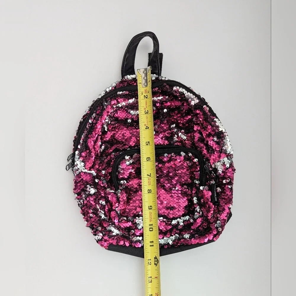 Sparkling Pink & Silver Sequin Kids Backpack/Knapsack/Bag